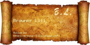 Brauner Lili névjegykártya
